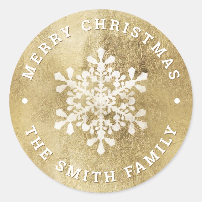 Adesivo Redondo Falso ouro com fenda de neve artística (Frente)