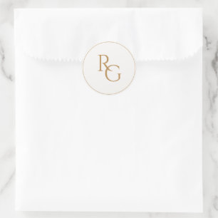 Adesivo Redondo Falso Ouro Inicial Simples Chic