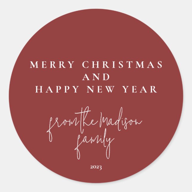 Adesivo Redondo Falu vermelho clássico simples (Frente)