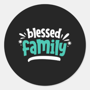 Adesivo Redondo Família Abençoada