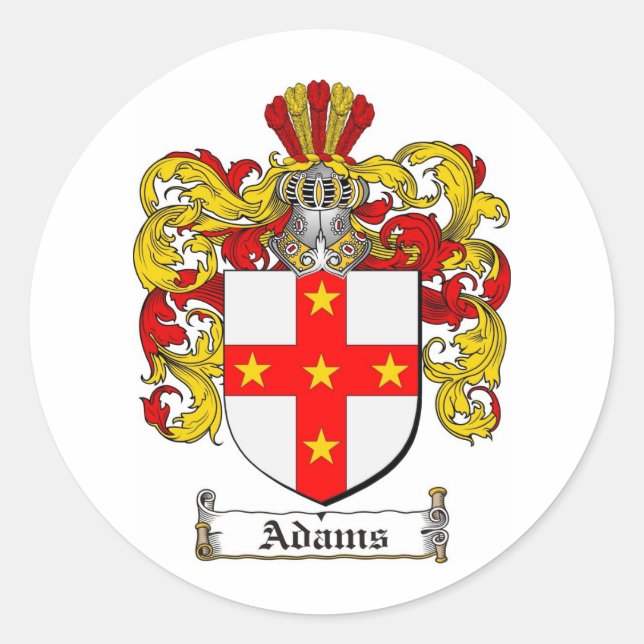 ADESIVO REDONDO FAMÍLIA ADAMS CREST - ADAMS CASACO ARMS (Frente)