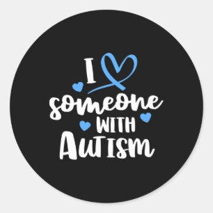 Adesivo Redondo Família Autismo Eu Amo Alguém Com Consciência Auti