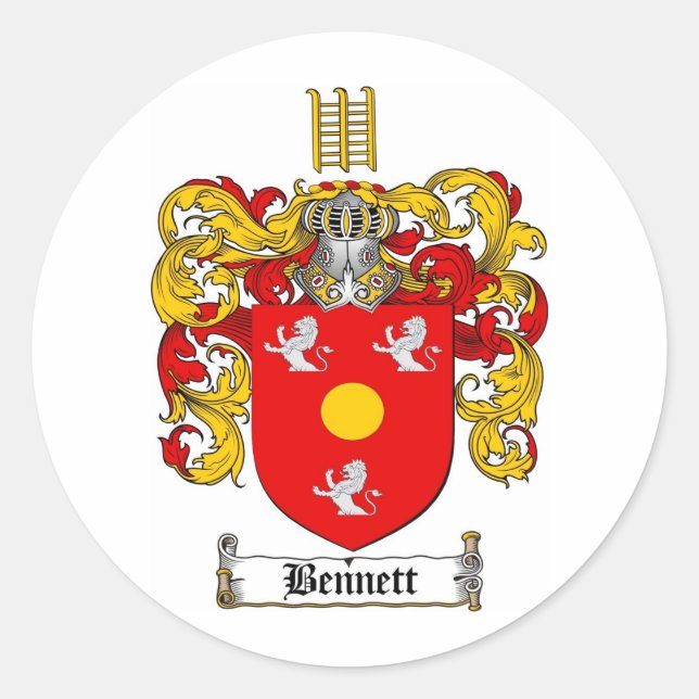 ADESIVO REDONDO FAMÍLIA BENNETT CREST - CASACO DE ARMAS BENNETT (Frente)