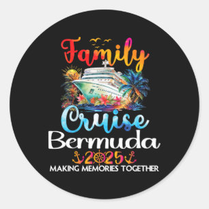 Adesivo Redondo Família Bermudas Viagens de Cruzamento Família Ber