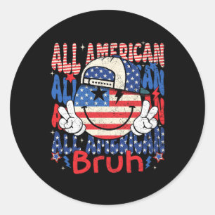 Adesivo Redondo Família Bruh Matching Americana 4 De Julho De Amer
