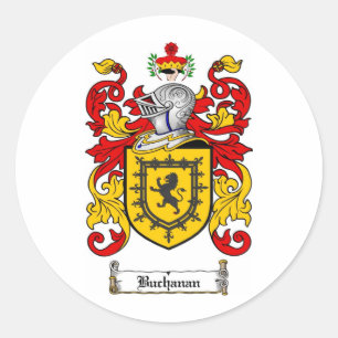 ADESIVO REDONDO FAMÍLIA BUCHANAN CREST - CASACO BUCHANAN DE ARMAS