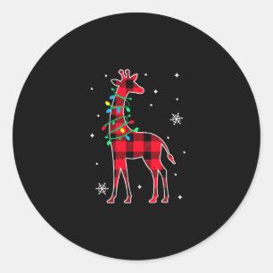 Adesivo Redondo Família Buffalo Xadrez Correspondente Girafa Natal