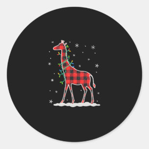 Adesivo Redondo Família Buffalo Xadrez Correspondente Girafa Natal