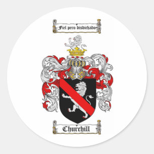 ADESIVO REDONDO FAMÍLIA CHURCHILL CREST - CASACO DE ARMAS CHURCHIL