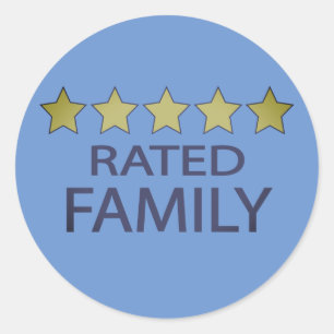 Adesivo Redondo Família Cinco estrelas
