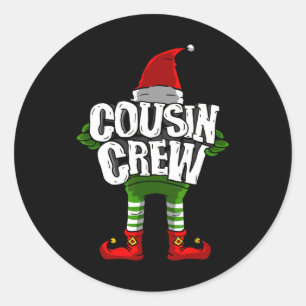 Adesivo Redondo Família Coincidência de Elf de Natal da Cousin Cre