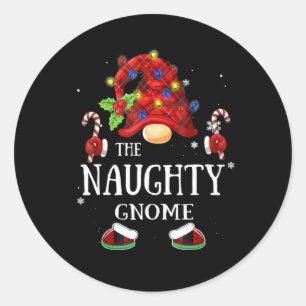 Adesivo Redondo Família Combinada O Gnome Travesso Natal Grupo