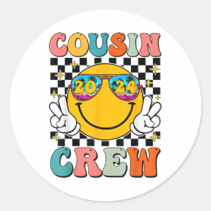 Adesivo Redondo Família Cousin Crew 2024 Vacinação de Verão Beach