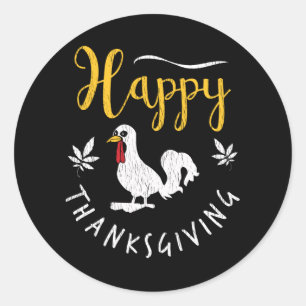 Adesivo Redondo Família Crianças Correspondência Feliz Dia de Ação