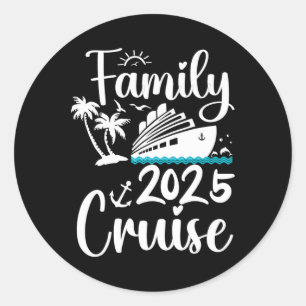 Adesivo Redondo Família Cruise 2025 Família de Férias Quadradas