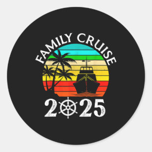 Adesivo Redondo Família Cruise 2025, Viagem de Férias da Família M