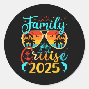 Adesivo Redondo Família Cruise Familiar 2025 Férias De Verão Que C