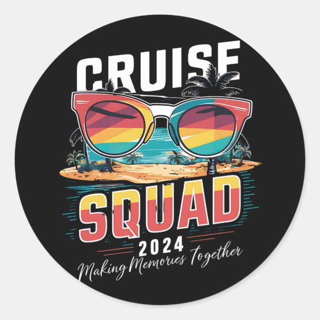 Adesivo Redondo Família Cruise Squad 2024 Summer Vacation Matching (Frente)