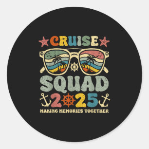 Adesivo Redondo Família Cruise Squad 2025 Summer Vacation Matching