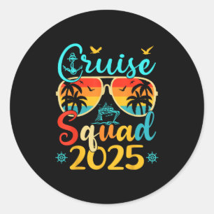 Adesivo Redondo Família Cruise Squad 2025 Summer Vacation Matching
