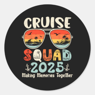 Adesivo Redondo Família Cruise Squad 2025 Summer Vacation Matching