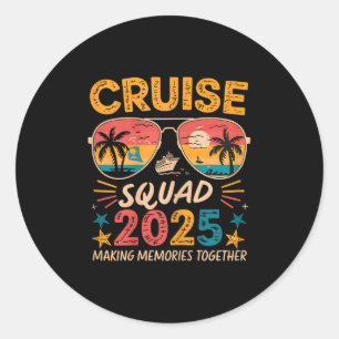 Adesivo Redondo Família Cruise Squad 2025 Summer Vacation Matching
