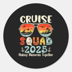 Adesivo Redondo Família Cruise Squad 2025 Summer Vacation Matching