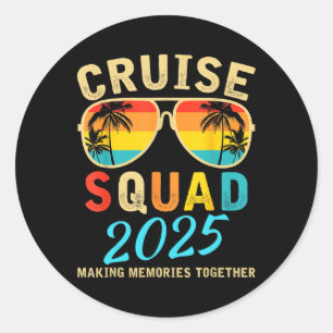 Adesivo Redondo Família Cruise Squad 2025 Summer Vacation Matching