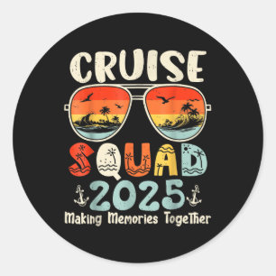 Adesivo Redondo Família Cruise Squad 2025 Summer Vacation Matching