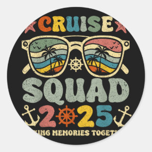 Adesivo Redondo Família Cruise Squad 2025 Summer Vacation Matching