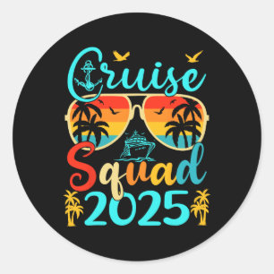 Adesivo Redondo Família Cruise Squad 2025 Summer Vacation Matching