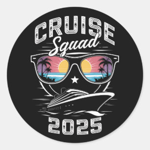 Adesivo Redondo Família Cruise Squad 2025 Summer Vacation Matching