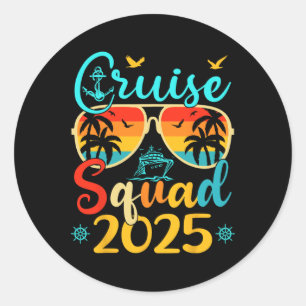 Adesivo Redondo Família Cruise Squad 2025 Summer Vacation Matching