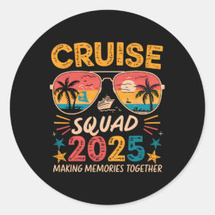 Adesivo Redondo Família Cruise Squad 2025 Summer Vacation Matching