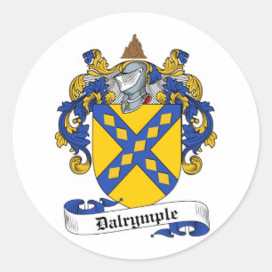 ADESIVO REDONDO FAMÍLIA DALRYMPLE CREST - CASACO DALRYMPLE DE ARMA