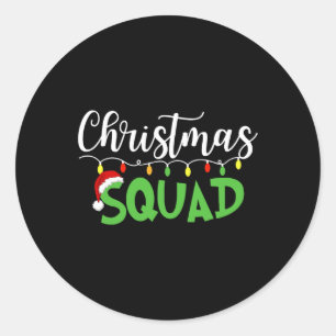 Adesivo Redondo Família de Árvores Xmas Divertidas no Quadrado Nat