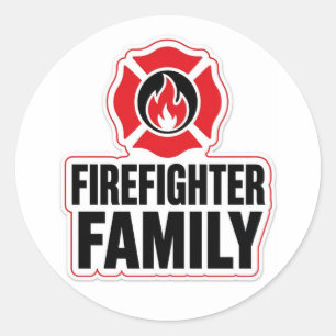 Adesivo Redondo Família de Bombeiros