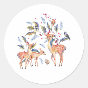 Adesivo Redondo Família de Cervejeiros Bonitos se Reunindo na Natu