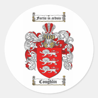 ADESIVO REDONDO FAMÍLIA DE COUGHLIN - CASACO DE ARMAS DE COUGHLIN