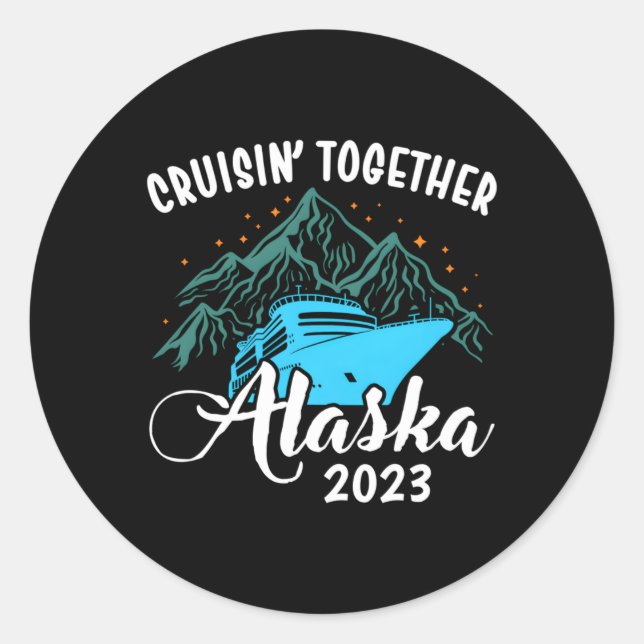 Adesivo Redondo Família de Cruzeiros do Alaska 2023 (Frente)