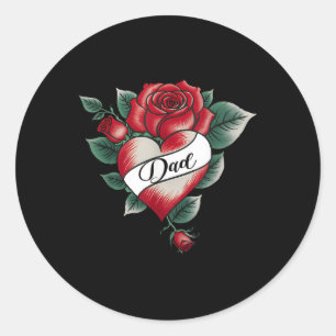 Adesivo Redondo Família de Dias de os namorados de tatuagem cardía