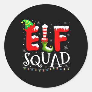 Adesivo Redondo Família de Elfos Natal Combinando Esquadrão de Elf