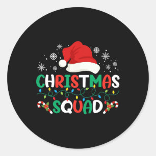 Adesivo Redondo Família De Esquadrão De Natal Correspondendo Aos P