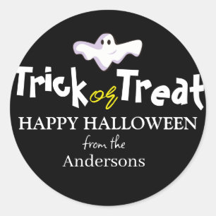 Adesivo Redondo Família de Halloween de abóbora mimada
