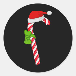 Adesivo Redondo Família de Natal da Tripulação Candy Cane Coincide