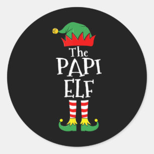 Adesivo Redondo Família de pijamas de Natal do Elf