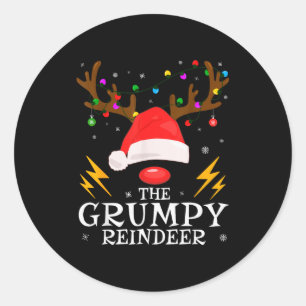 Adesivo Redondo Família de Rena Mpy Correspondência Festa de Natal
