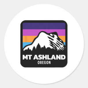 Adesivo Redondo Família de Snowboard do Monte Ashland Oregon