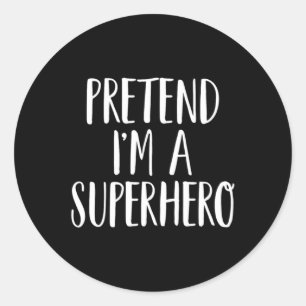 Adesivo Redondo Família de Super-Heróis de Halloween Finge que Sou