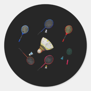 Adesivo Redondo Família desportiva Correspondente Badminton Shuttl